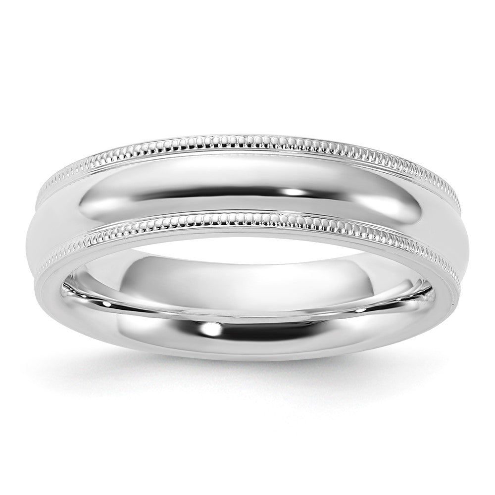 Sterling Silver 5mm Milgrain Comfort Fit Size 6 Band