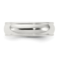 Sterling Silver 6mm Milgrain Comfort Fit Size 4 Band