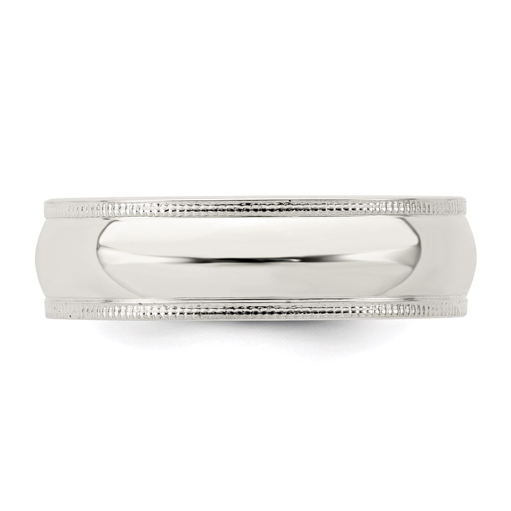 Sterling Silver 6mm Milgrain Comfort Fit Size 7 Band