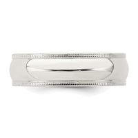 Sterling Silver 6mm Milgrain Comfort Fit Size 4 Band