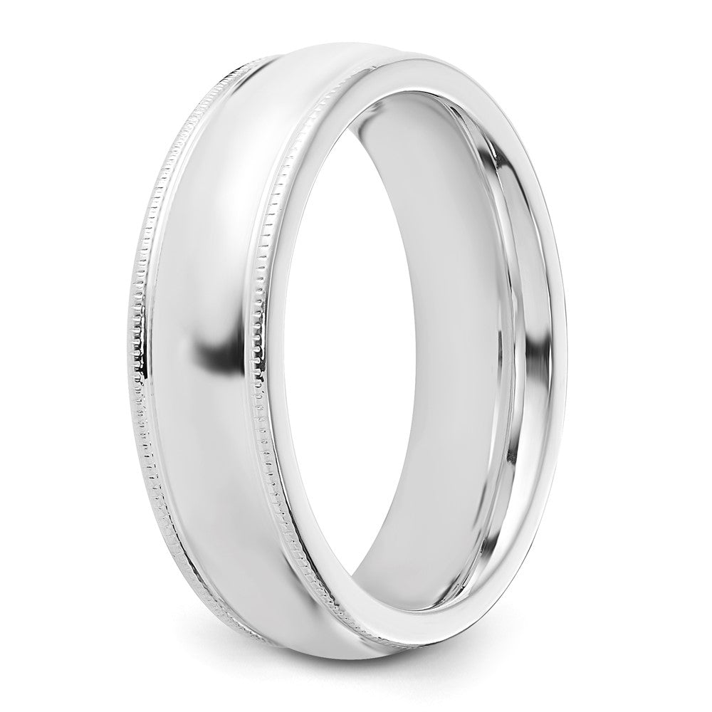 Sterling Silver 6mm Milgrain Comfort Fit Size 7 Band