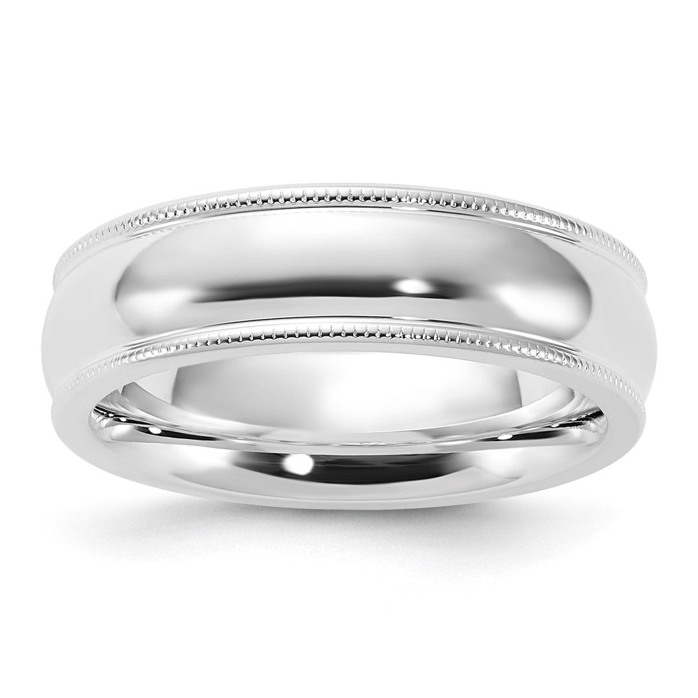 Sterling Silver 6mm Milgrain Comfort Fit Size 9 Band