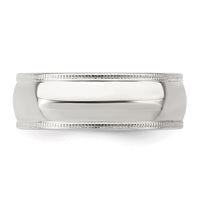 Sterling Silver 7mm Milgrain Comfort Fit Size 12 Band
