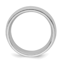 Sterling Silver Rhodium-plated 7mm Comfort Fit Milgrain Size 5 Band