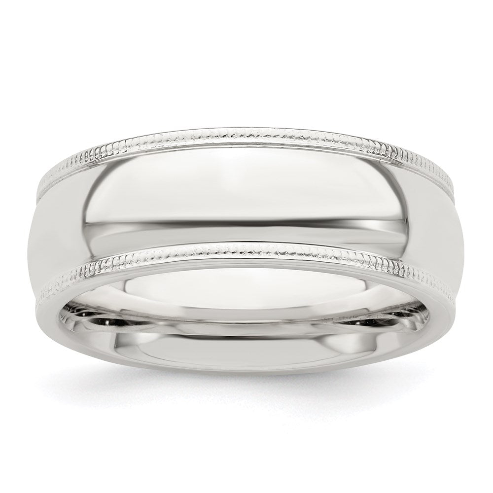 Sterling Silver 7mm Milgrain Comfort Fit Size 12 Band