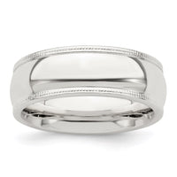 Sterling Silver 7mm Milgrain Comfort Fit Size 9 Band