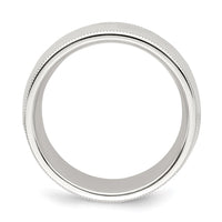 Sterling Silver 8mm Milgrain Comfort Fit Size 6 Band