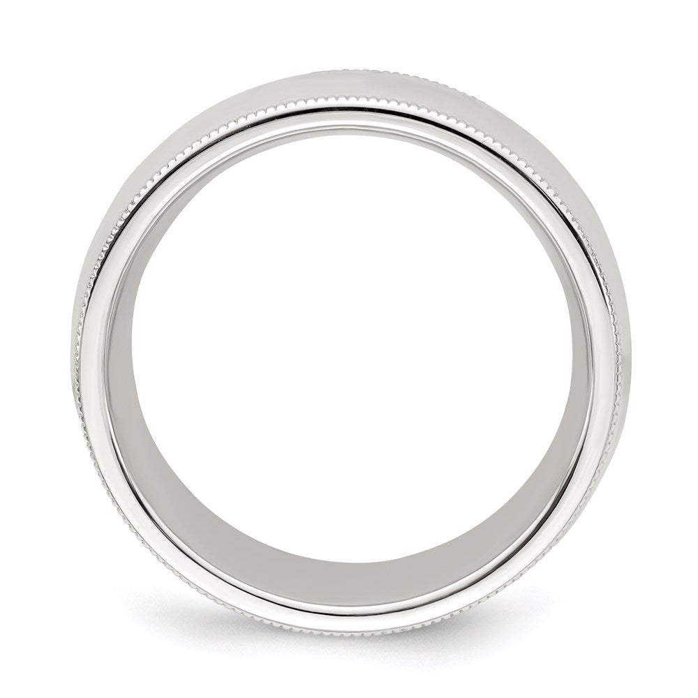 Sterling Silver 8mm Milgrain Comfort Fit Size 9 Band