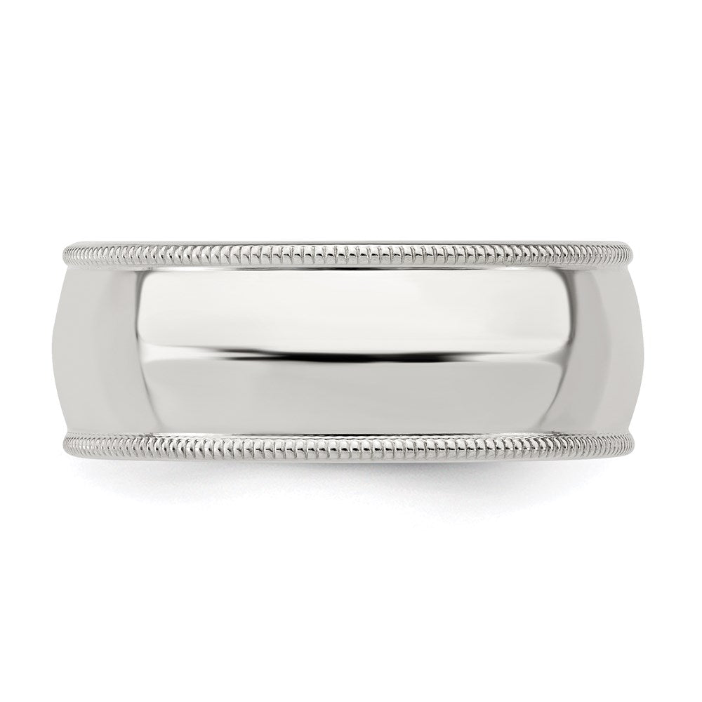Sterling Silver 8mm Milgrain Comfort Fit Size 6 Band