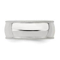 Sterling Silver 8mm Milgrain Comfort Fit Size 7 Band