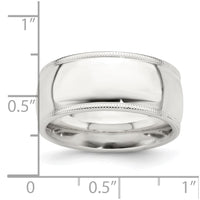 Sterling Silver 9mm Milgrain Comfort Fit Size 12 Band