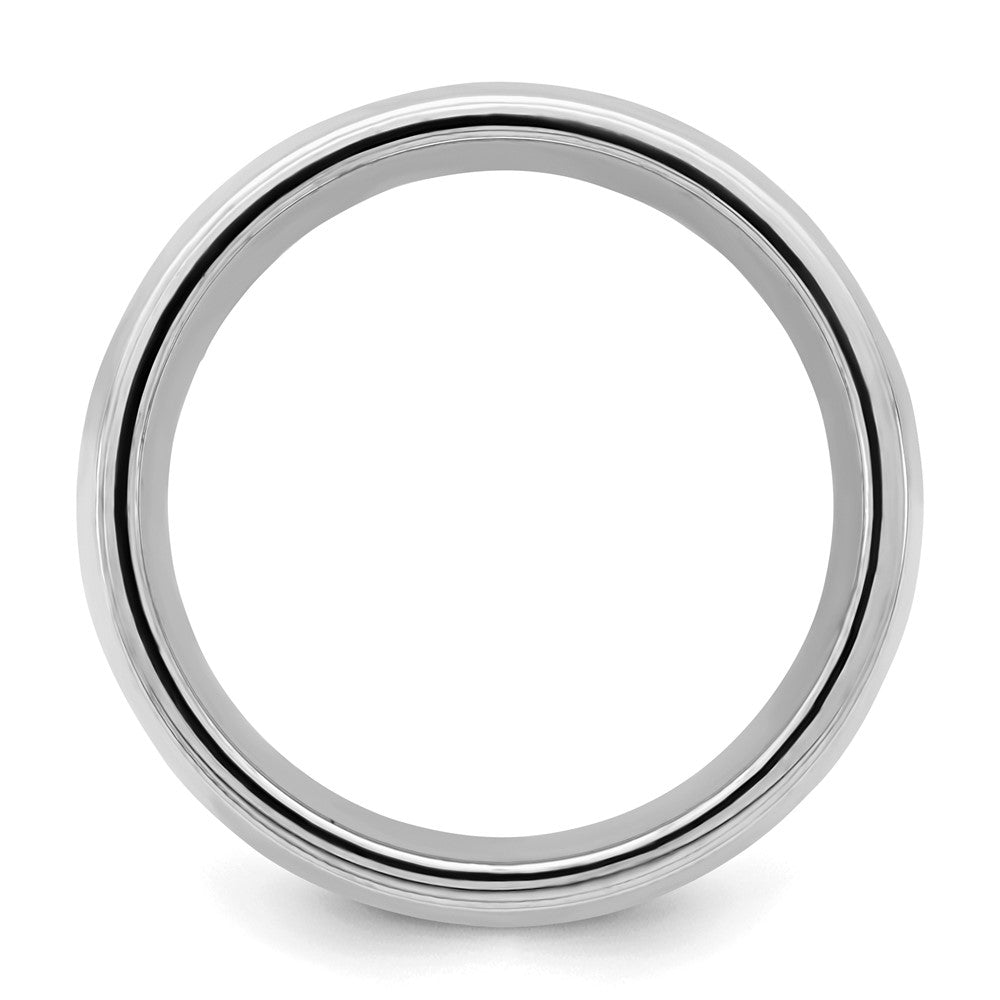 Sterling Silver Rhodium-plated 9mm Comfort Fit Milgrain Size 7.5 Band