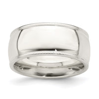 Sterling Silver 9mm Milgrain Comfort Fit Size 12 Band