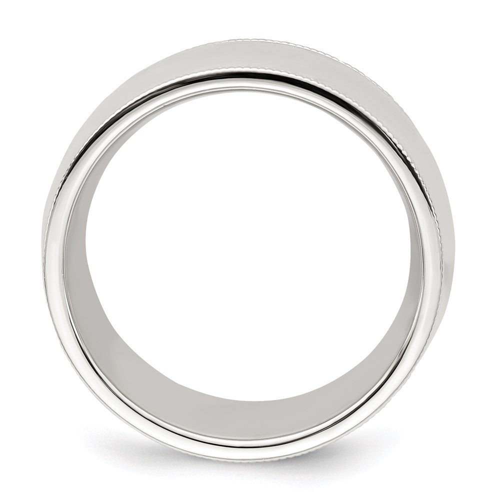 Sterling Silver 10mm Comfort Fit Milgrain Size 10 Band