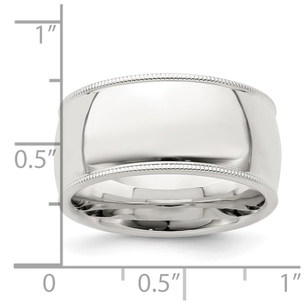 Sterling Silver 10mm Comfort Fit Milgrain Size 9 Band