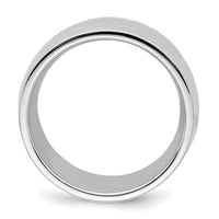 Sterling Silver Rhodium-plated 10mm Comfort Fit Milgrain Size 7 Band