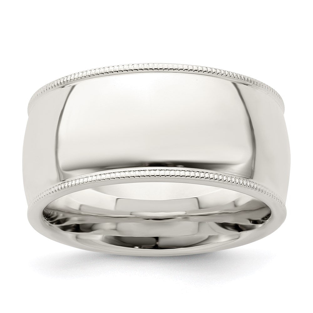 Sterling Silver 10mm Comfort Fit Milgrain Size 10 Band