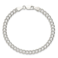 Sterling Silver 5mm Double Link Charm Bracelet