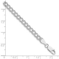 Sterling Silver Rhodium-plated 5mm Double Link Charm Bracelet
