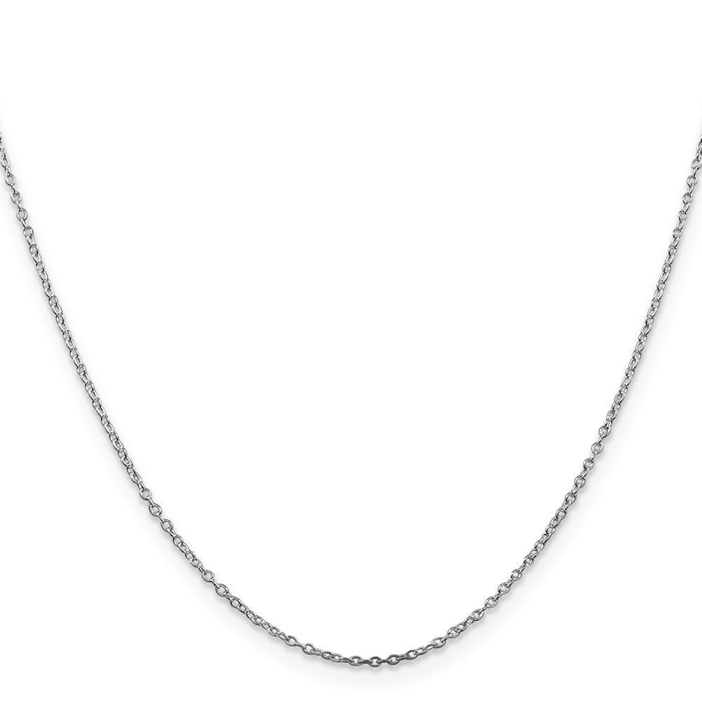 Sterling Silver Rhodium-plated 1mm Cable Chain Lobster
