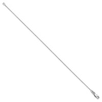 Sterling Silver Rhodium-plated 1mm Cable Chain Anklet