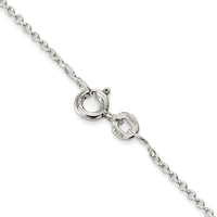 Sterling Silver Rhodium-plated 1mm Cable Chain