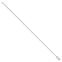 Sterling Silver Rhodium-plated 1mm Cable Chain Anklet