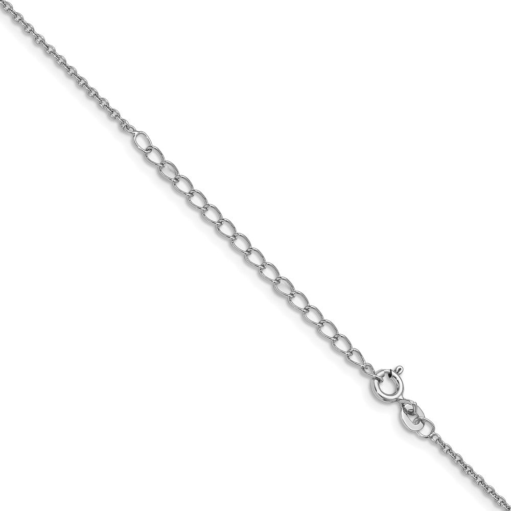 Sterling Silver Rhodium-plated 1.5mm Cable Chain w/2in ext.