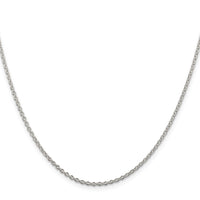 Sterling Silver Rhodium-plated 1.95mm Cable Chain