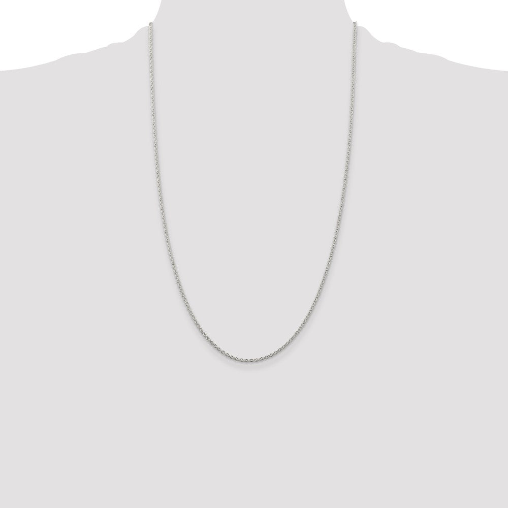 Sterling Silver Rhodium-plated 1.95mm Cable Chain
