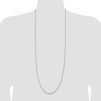 Sterling Silver Rhodium-plated 2.25mm Cable Chain