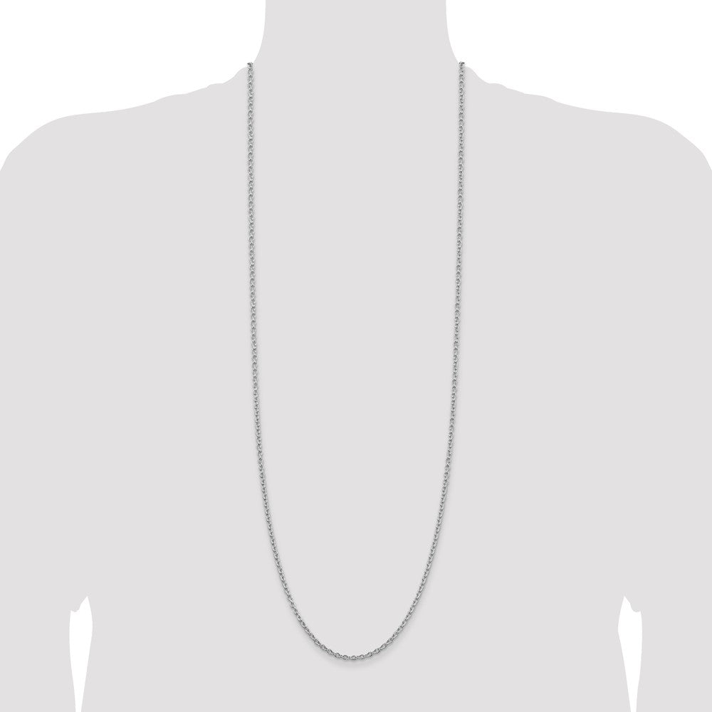 Sterling Silver Rhodium-plated 2.75mm Cable Chain