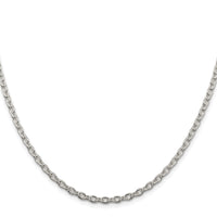 Sterling Silver Rhodium-plated 3.5mm Cable Chain