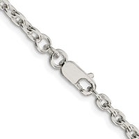 Sterling Silver Rhodium-plated 3.5mm Cable Chain
