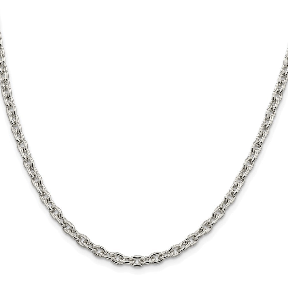 Sterling Silver Rhodium-plated 4.5mm Cable Chain