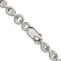 Sterling Silver Rhodium-plated 4.5mm Cable Chain