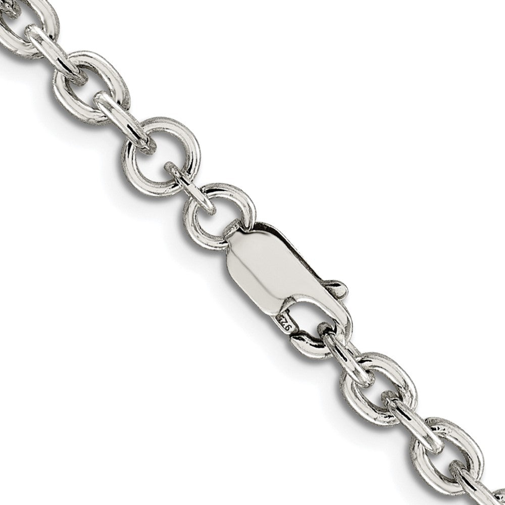 Sterling Silver Rhodium-plated 4.5mm Cable Chain