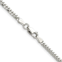 Sterling Silver Rhodium-plated Polished 2.9mm Domed Curb Chain