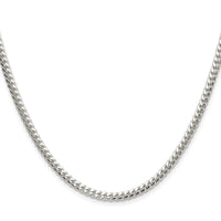 Sterling Silver Rhodium-plated Polished 3.4mm Domed Curb Chain