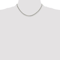 Sterling Silver Rhodium-plated Polished 3.4mm Domed Curb Chain