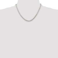 Sterling Silver Rhodium-plated Polished 5.7mm Domed Curb Chain
