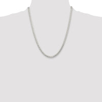 Sterling Silver Rhodium-plated Polished 5.7mm Domed Curb Chain