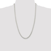 Sterling Silver Rhodium-plated Polished 5.7mm Domed Curb Chain