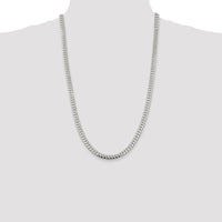Sterling Silver 6.4mm Polished Domed Curb Chain