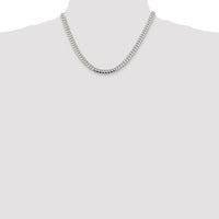 Sterling Silver Rhodium-plated 6.4mm Polished Domed Curb Chain