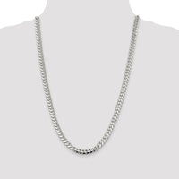 Sterling Silver 7.0mm Polished Domed Curb Chain
