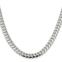 Sterling Silver Rhodium-plated 7.0mm Polished Domed Curb Chain