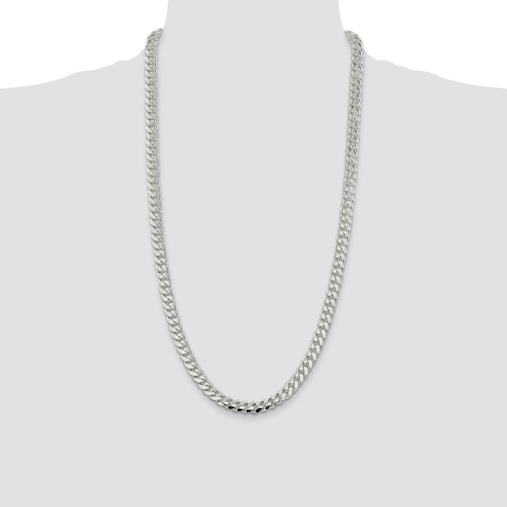 Sterling Silver 7.8mm Polished Domed Curb Chain