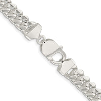 Sterling Silver Rhodium-plated 9mm Polished Domed Curb Chain