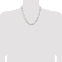 Sterling Silver Rhodium-plated 9mm Polished Domed Curb Chain